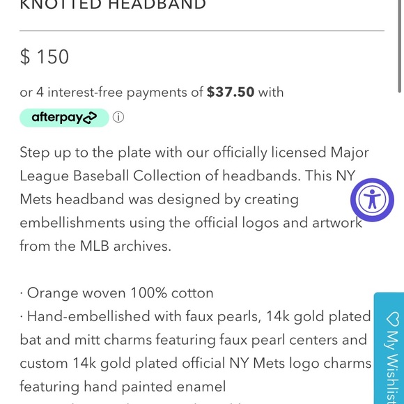 Lele Sadoughi Orange Knotted Gameday Fan Headband - Picture 3 of 12